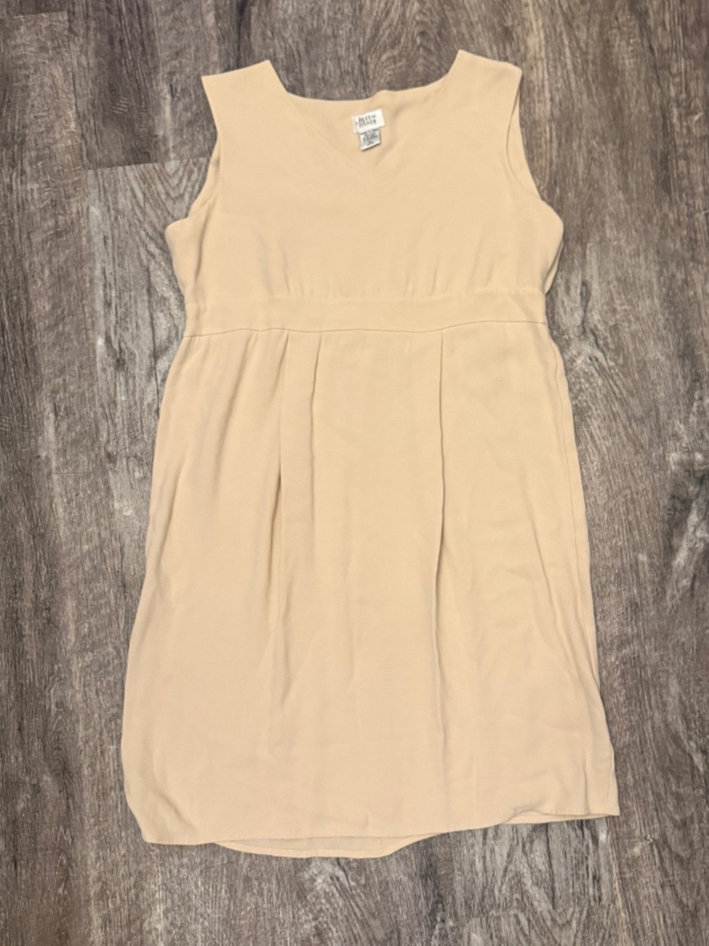 EILEEN FISHER Cream 100% Silk Dress L